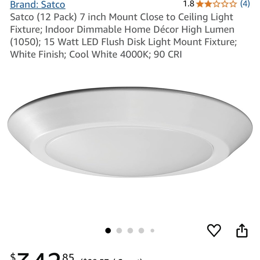 White LED Flush Mount Ceiling Light